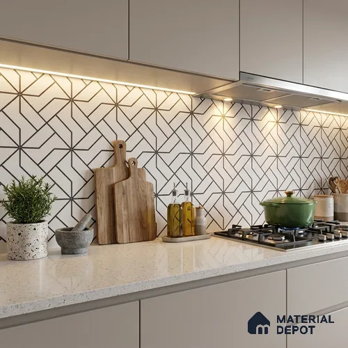 Moroccan Floor & Wall Tile TL 11912 | 2 ft x 2 ft Carving Matte Finish  Vitrified Tile - 9 mm | Suitable For Balcony, Kitchen, Dining Area