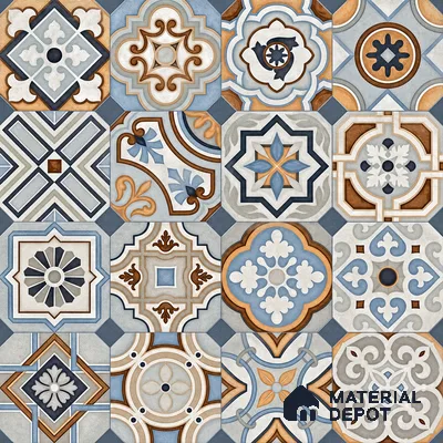 Moroccan Wall & Floor Tile TL 11913 | 2 ft x 2 ft Matte Finish Vitrified Tile - 9 mm | Suitable For Balcony, Kitchen, Dining Area | Random Designs