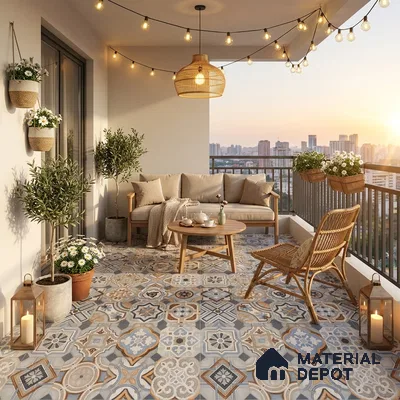 Moroccan Wall & Floor Tile TL 11913 | 2 ft x 2 ft Matte Finish Vitrified Tile - 9 mm | Suitable For Balcony, Kitchen, Dining Area | Random Designs