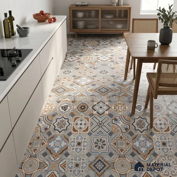 Moroccan Wall & Floor Tile TL 11913 | 2 ft x 2 ft Matte Finish Vitrified Tile - 9 mm | Suitable For Balcony, Kitchen, Dining Area | Random Designs