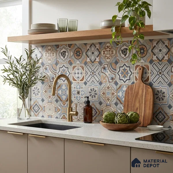 Moroccan Wall & Floor Tile TL 11913 | 2 ft x 2 ft Matte Finish Vitrified Tile - 9 mm | Suitable For Balcony, Kitchen, Dining Area | Random Designs