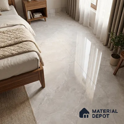 Large Format Endless Artic White TL 11922 Marble Tile 6 ft x 4 ft Vitrified Glossy Finish Floor Tile - 9 mm | Against Order