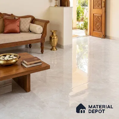 Large Format Endless Artic White TL 11922 Marble Tile 6 ft x 4 ft Vitrified Glossy Finish Floor Tile - 9 mm | Against Order