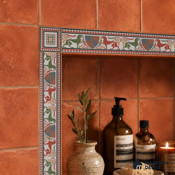 Moroccan Tile Border TL 11930 B Spatial Accent Series 1 ft x 2 inch Vitrified Matte Finish Tile Border - 9 mm | Suitable for Decorative Highlighter Border