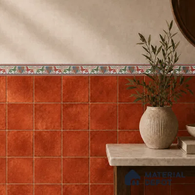 Moroccan Tile Border TL 11930 B Spatial Accent Series 1 ft x 2 inch Vitrified Matte Finish Tile Border - 9 mm | Suitable for Decorative Highlighter Border