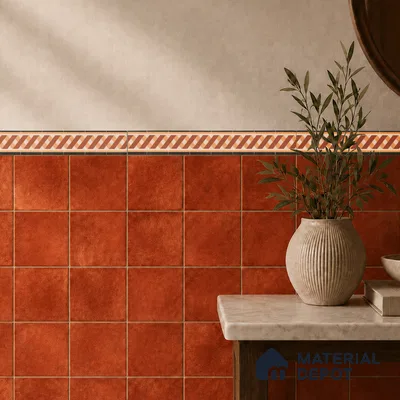 Moroccan Tile Border TL 11931 B Spatial Accent Series 1 ft x 2 inch Vitrified Matte Finish Tile Border - 9 mm | Suitable for Decorative Highlighter Border