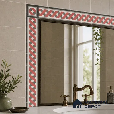 Moroccan Tile Border TL 11931 C Spatial Accent Series 1 ft x 2 inch Vitrified Matte Finish Tile Border - 9 mm | Suitable for Decorative Highlighter Border