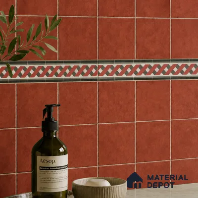Moroccan Tile Border TL 11931 C Spatial Accent Series 1 ft x 2 inch Vitrified Matte Finish Tile Border - 9 mm | Suitable for Decorative Highlighter Border