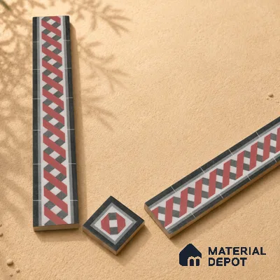 Moroccan Tile Border TL 11931 C Spatial Accent Series 1 ft x 2 inch Vitrified Matte Finish Tile Border - 9 mm | Suitable for Decorative Highlighter Border