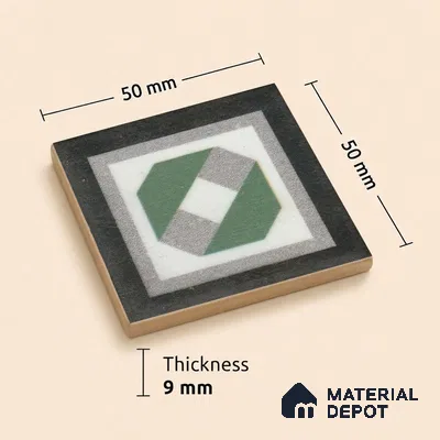 Moroccan Tile Border TL 11931 D Spatial Accent Series 2 x 2 inch Vitrified Matte Finish Center Tile - 9 mm | Suitable for Decorative Highlighter Border