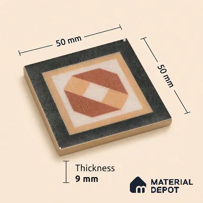 Moroccan Tile Border TL 11931 E Spatial Accent Series 2 x 2 inch Vitrified Matte Finish Center Tile - 9 mm | Suitable for Decorative Highlighter Border