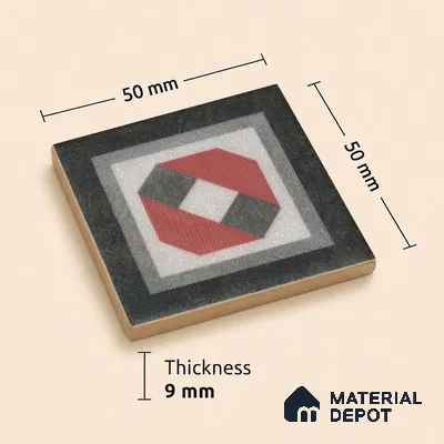 Moroccan Tile Border TL 11931 F Spatial Accent Series 2 x 2 inch Vitrified Matte Finish Center Tile - 9 mm | Suitable for Decorative Highlighter Border