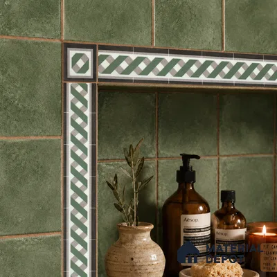 Moroccan Tile Border TL 11931 Spatial Accent Series 1 ft x 2 inch Vitrified Matte Finish Tile Border - 9 mm | Suitable for Decorative Highlighter Border