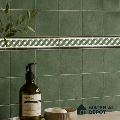 Moroccan Tile Border TL 11931 Spatial Accent Series 1 ft x 2 inch Vitrified Matte Finish Tile Border - 9 mm | Suitable for Decorative Highlighter Border