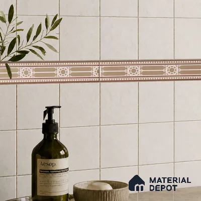 Moroccan Tile Border TL 11932 B Spatial Accent Series 1 ft x 2 inch Vitrified Matte Finish Tile Border - 9 mm | Suitable for Decorative Highlighter Border