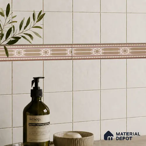 Moroccan Tile Border TL 11932 B Spatial Accent Series 1 ft x 2 inch Vitrified Matte Finish Tile Border - 9 mm | Suitable for Decorative Highlighter Border