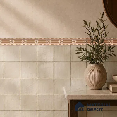 Moroccan Tile Border TL 11932 B Spatial Accent Series 1 ft x 2 inch Vitrified Matte Finish Tile Border - 9 mm | Suitable for Decorative Highlighter Border