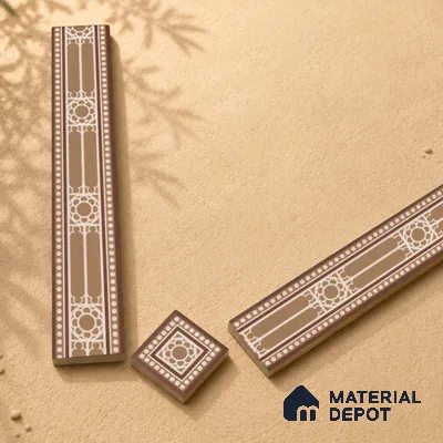 Moroccan Tile Border TL 11932 B Spatial Accent Series 1 ft x 2 inch Vitrified Matte Finish Tile Border - 9 mm | Suitable for Decorative Highlighter Border
