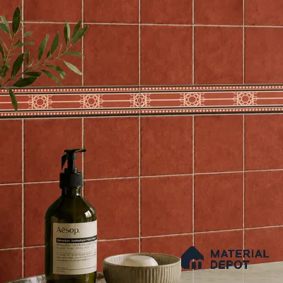 Moroccan Tile Border TL 11932 C Spatial Accent Series 1 ft x 2 inch Vitrified Matte Finish Tile Border - 9 mm | Suitable for Decorative Highlighter Border