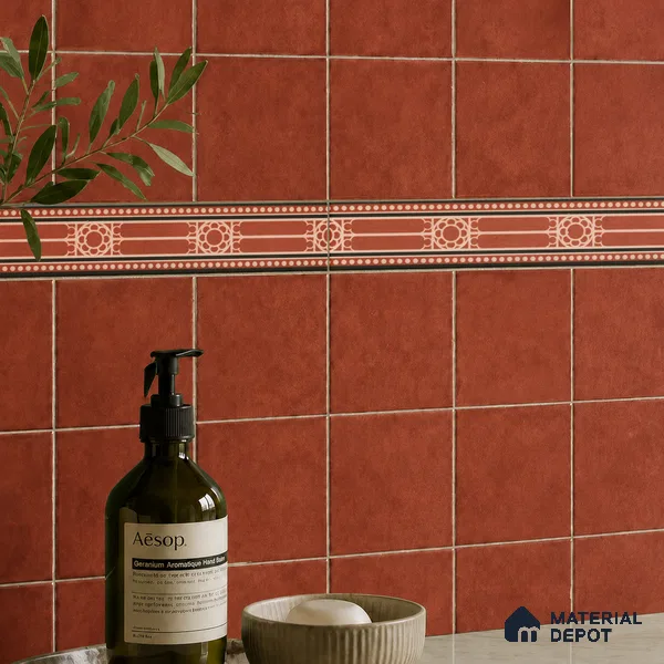 Moroccan Tile Border TL 11932 C Spatial Accent Series 1 ft x 2 inch Vitrified Matte Finish Tile Border - 9 mm | Suitable for Decorative Highlighter Border