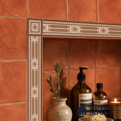 Moroccan Tile Border TL 11932 E Spatial Accent Series 2 x 2 inch Vitrified Matte Finish Center Tile - 9 mm | Suitable for Decorative Highlighter Border