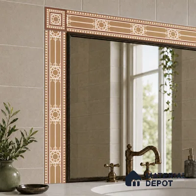Moroccan Tile Border TL 11932 E Spatial Accent Series 2 x 2 inch Vitrified Matte Finish Center Tile - 9 mm | Suitable for Decorative Highlighter Border