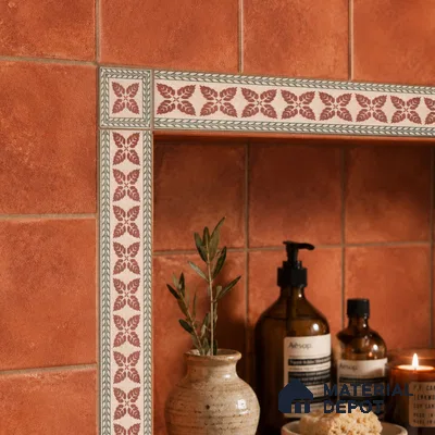 Tropical Tile Border TL 11933 C Spatial Accent Series 2 x 2 inch Vitrified Matte Finish Center Tile - 9 mm | Suitable for Decorative Highlighter Border