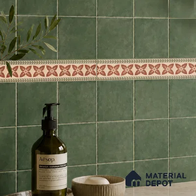 Tropical Tile Border TL 11933 Spatial Accent Series 1 ft x 2 inch Vitrified Matte Finish Tile Border - 9 mm | Suitable for Decorative Highlighter Border