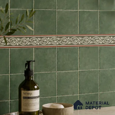 Moroccan Tile Border TL 11934 B Spatial Accent Series 1 ft x 2 inch Vitrified Matte Finish Tile Border - 9 mm | Suitable for Decorative Highlighter Border