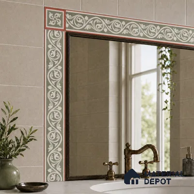 Moroccan Tile Border TL 11934 D Spatial Accent Series 2 x 2 inch Vitrified Matte Finish Center Tile - 9 mm | Suitable for Decorative Highlighter Border