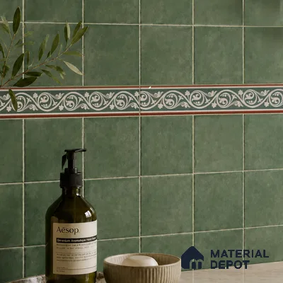 Moroccan Tile Border TL 11934 Spatial Accent Series 1 ft x 2 inch Vitrified Matte Finish Tile Border - 9 mm | Suitable for Decorative Highlighter Border