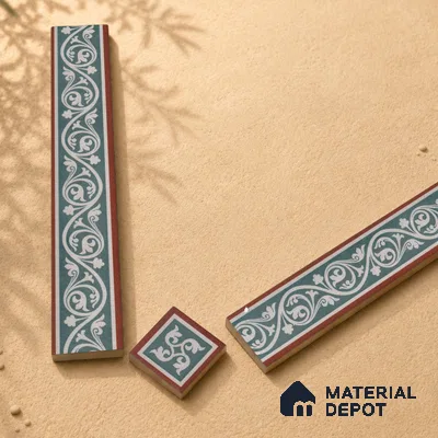 Moroccan Tile Border TL 11934 Spatial Accent Series 1 ft x 2 inch Vitrified Matte Finish Tile Border - 9 mm | Suitable for Decorative Highlighter Border