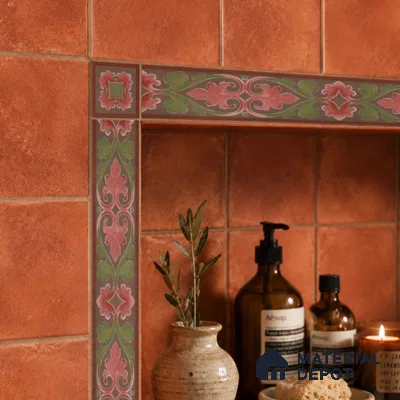Moroccan Tile Border TL 11935 B Spatial Accent Series 1 ft x 2 inch Vitrified Matte Finish Tile Border - 9 mm | Suitable for Decorative Highlighter Border