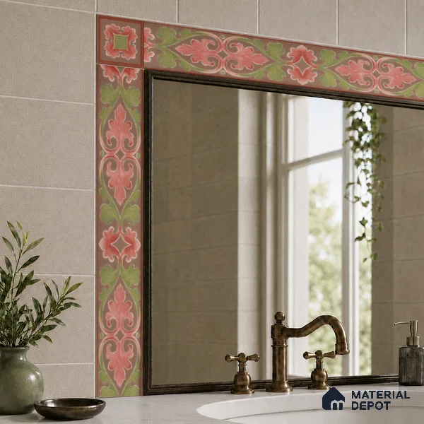 Moroccan Tile Border TL 11935 B Spatial Accent Series 1 ft x 2 inch Vitrified Matte Finish Tile Border - 9 mm | Suitable for Decorative Highlighter Border