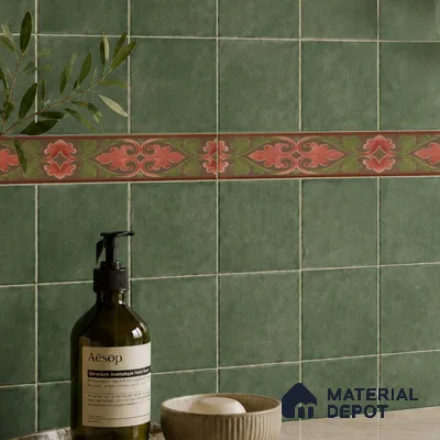 Moroccan Tile Border TL 11935 B Spatial Accent Series 1 ft x 2 inch Vitrified Matte Finish Tile Border - 9 mm | Suitable for Decorative Highlighter Border