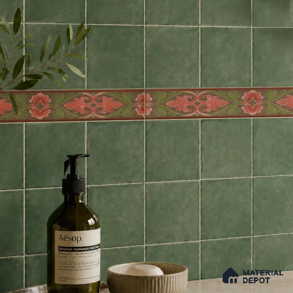 Moroccan Tile Border TL 11935 B Spatial Accent Series 1 ft x 2 inch Vitrified Matte Finish Tile Border - 9 mm | Suitable for Decorative Highlighter Border