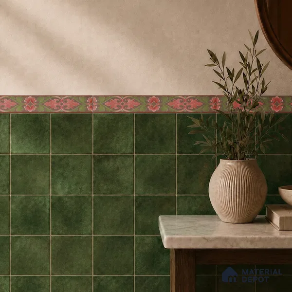 Moroccan Tile Border TL 11935 B Spatial Accent Series 1 ft x 2 inch Vitrified Matte Finish Tile Border - 9 mm | Suitable for Decorative Highlighter Border