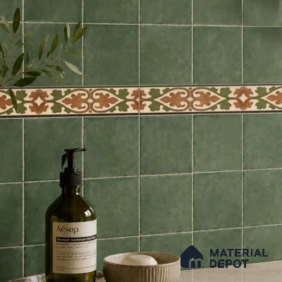 Moroccan Tile Border TL 11935 Spatial Accent Series 1 ft x 2 inch Vitrified Matte Finish Tile Border - 9 mm | Suitable for Decorative Highlighter Border