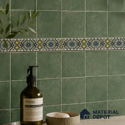 Moroccan Tile Border TL 11936 Spatial Accent Series 1 ft x 2 inch Vitrified Matte Finish Tile Border - 9 mm | Suitable for Decorative Highlighter Border