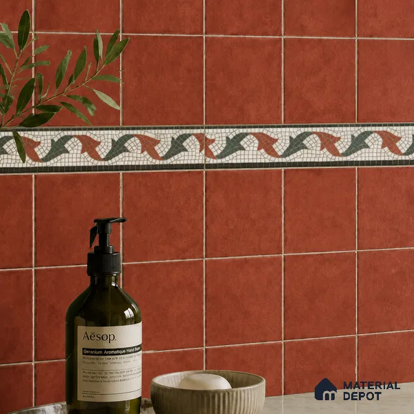 Moroccan Tile Border TL 11937 Spatial Accent Series 1 ft x 2 inch Vitrified Matte Finish Tile Border - 9 mm | Suitable for Decorative Highlighter Border