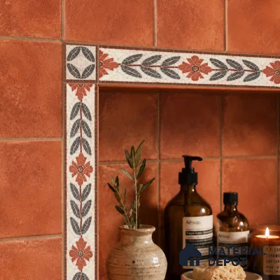 Tropical Tile Border TL 11938 Spatial Accent Series 1 ft x 2 inch Vitrified Matte Finish Tile Border - 9 mm | Suitable for Decorative Highlighter Border
