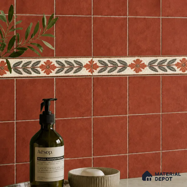 Tropical Tile Border TL 11938 Spatial Accent Series 1 ft x 2 inch Vitrified Matte Finish Tile Border - 9 mm | Suitable for Decorative Highlighter Border