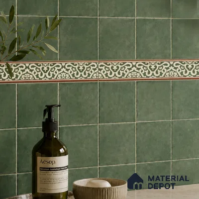 Moroccan Tile Border TL 11939 Spatial Accent Series 1 ft x 2 inch Vitrified Matte Finish Tile Border - 9 mm | Suitable for Decorative Highlighter Border