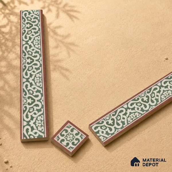 Moroccan Tile Border TL 11939 Spatial Accent Series 1 ft x 2 inch Vitrified Matte Finish Tile Border - 9 mm | Suitable for Decorative Highlighter Border