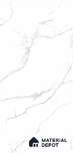 Marble Wall & Floor Tile TL 12002 White 4 ft x 2 ft Matte Carving Finish Vitrified Tile - 9 mm | Suitable For Living Room, Bedroom, Kitchen