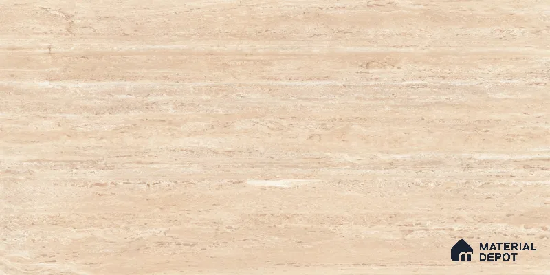 Marble Travertine Wall & Floor Tile TL 12019 Beige 4 ft x 2 ft Glossy Finish Vitrified Tile - 9 mm | 3 Random Designs | Suitable for Living Room, Dining, Feature / Accent Walls