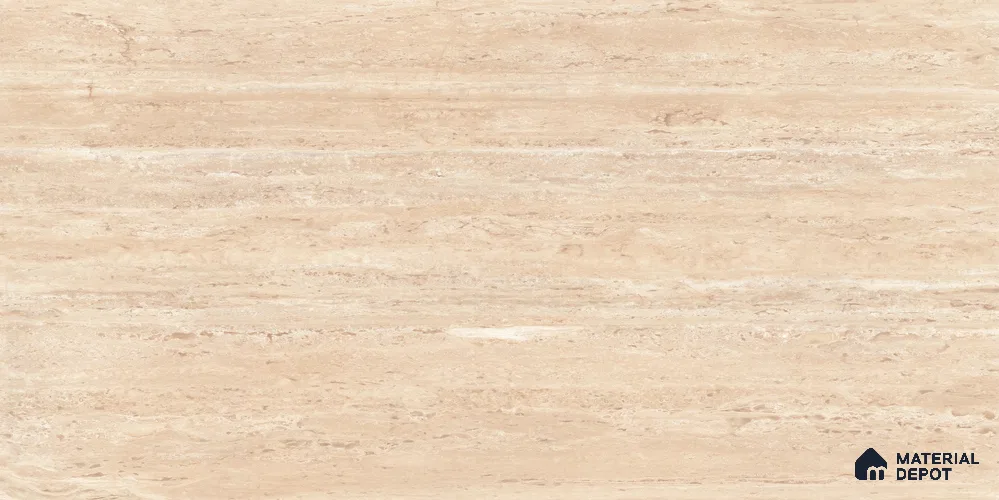 Marble Travertine Wall & Floor Tile TL 12019 Beige 4 ft x 2 ft Glossy Finish Vitrified Tile - 9 mm | 3 Random Designs | Suitable for Living Room, Dining, Feature / Accent Walls