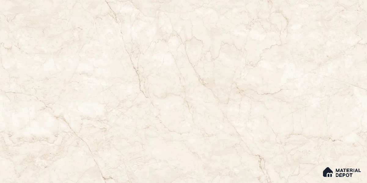 Marble Wall & Floor Tile TL 12024 Cream 4 ft x 2 ft Glossy Finish Vitrified Tile - 9 mm | 4 Random Designs | Suitable For Living Room, Bedroom, Dining