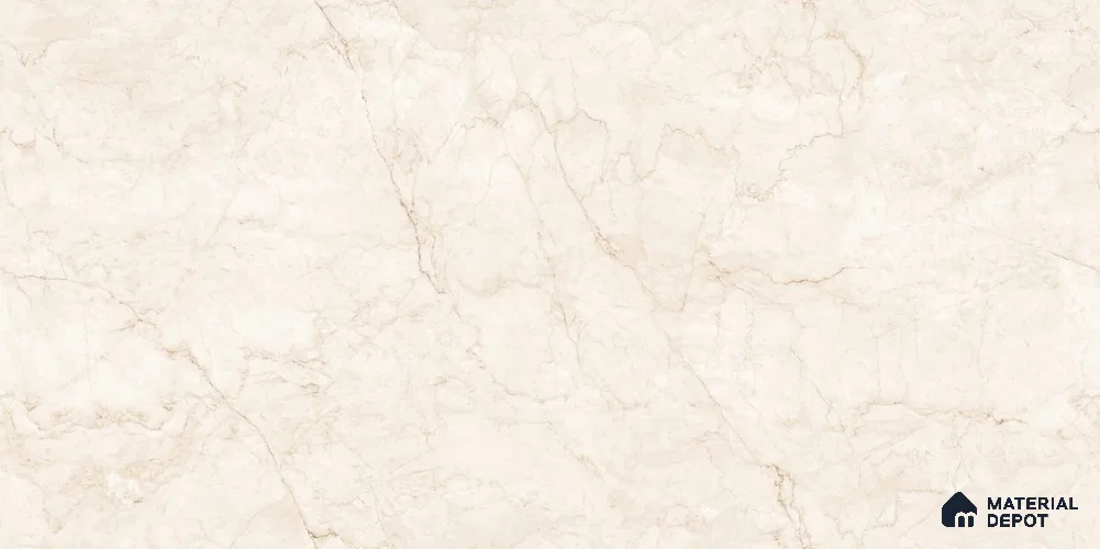 Marble Wall & Floor Tile TL 12024 Cream 4 ft x 2 ft Glossy Finish Vitrified Tile - 9 mm | 4 Random Designs | Suitable For Living Room, Bedroom, Dining