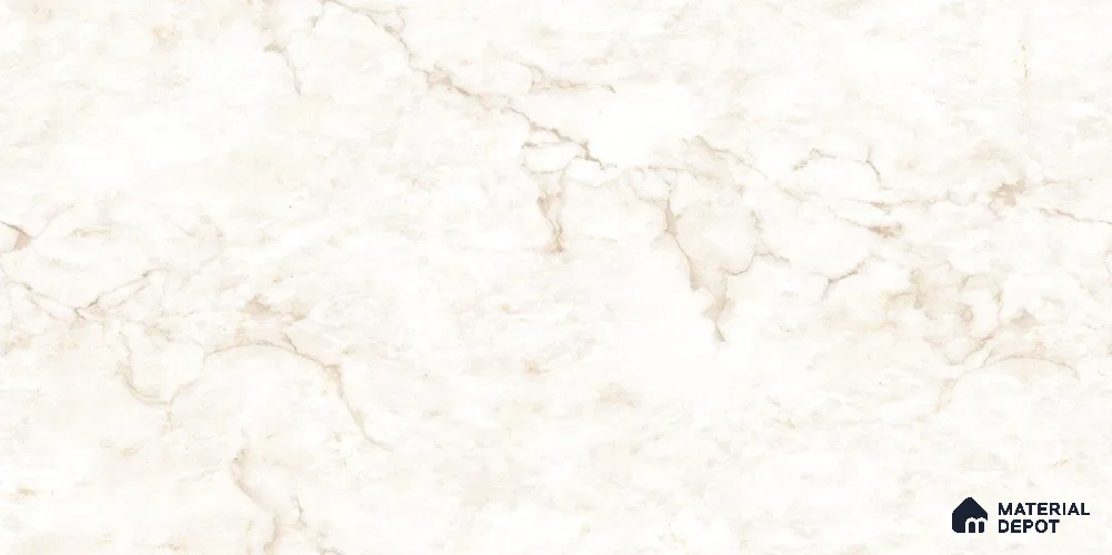 Marble Wall & Floor Tile TL 12032 White 4 ft x 2 ft Glossy Finish Vitrified Tile - 9 mm | 3 Random Designs | Suitable For Living Room, Bedroom, Dining